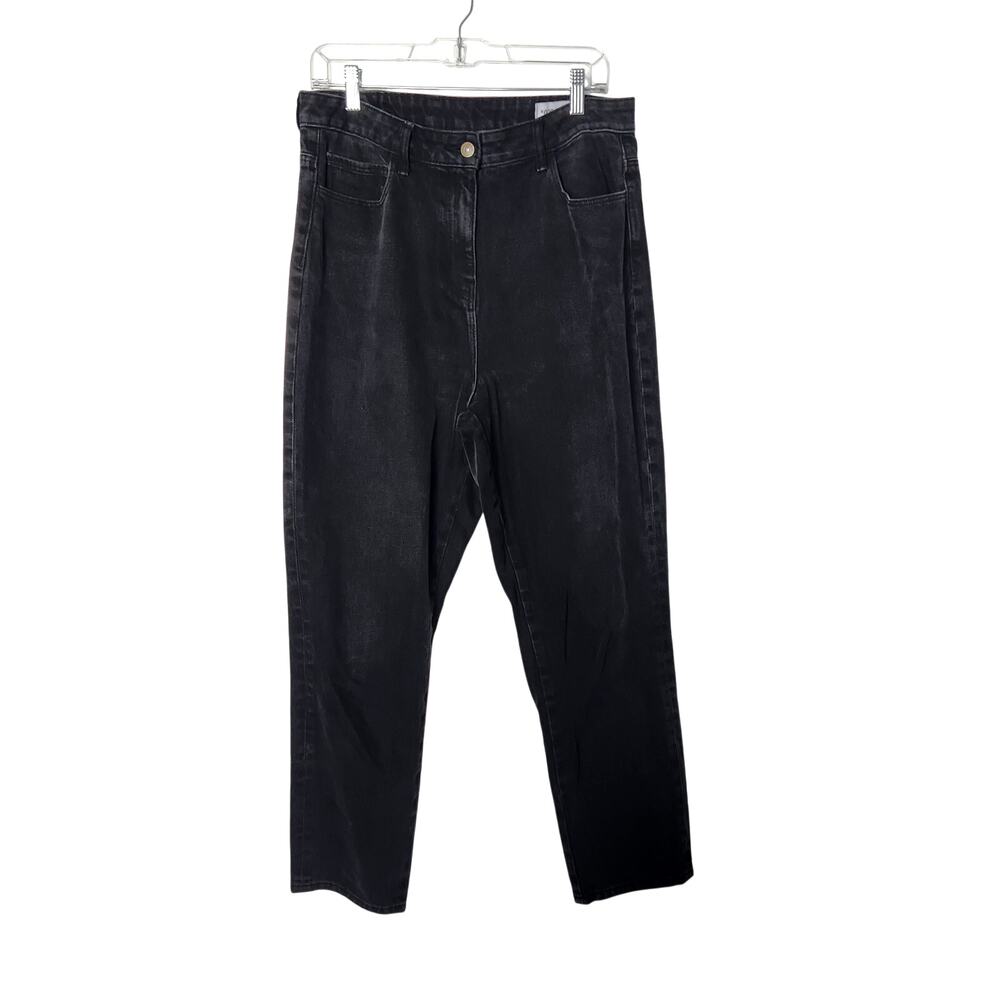 Collusion Washed Black Denim Classic Slim Leg Cropped High Rise Mom Jean Size 6